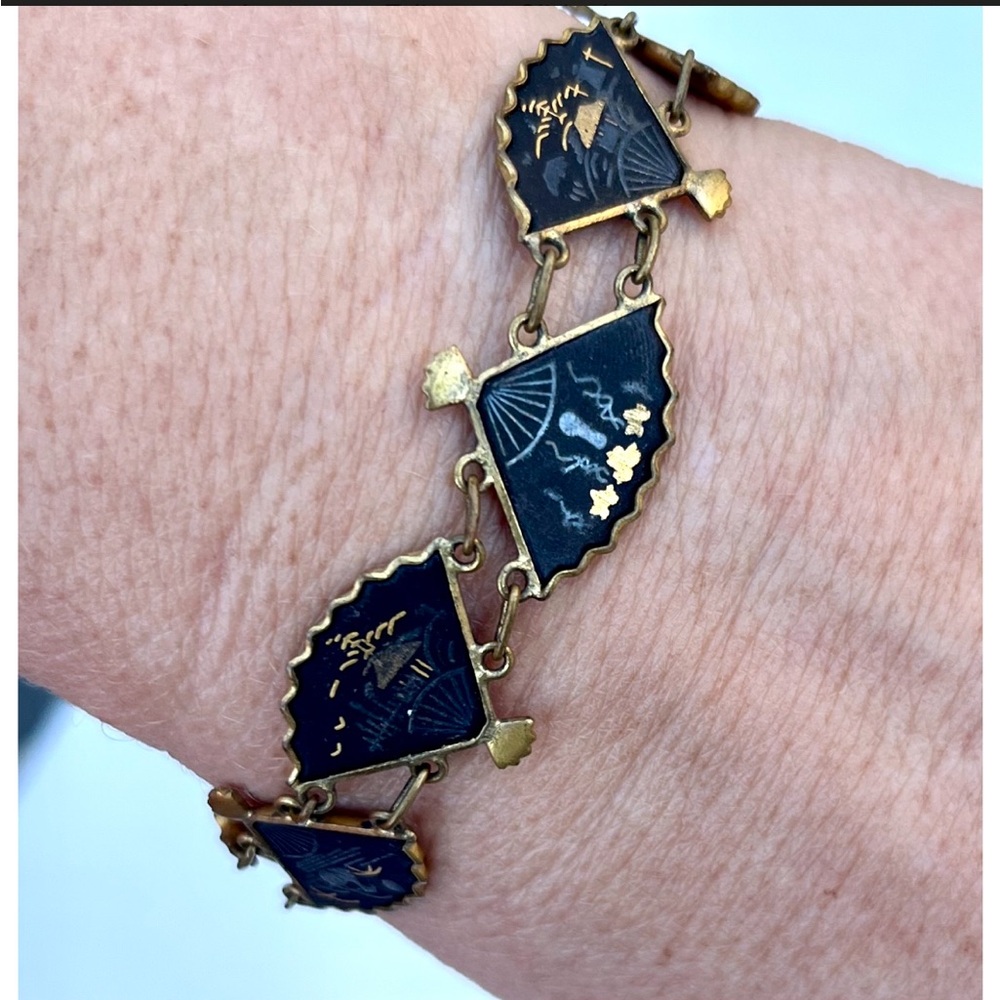 Vintage K24 Amita Shakudo Fan Bracelet